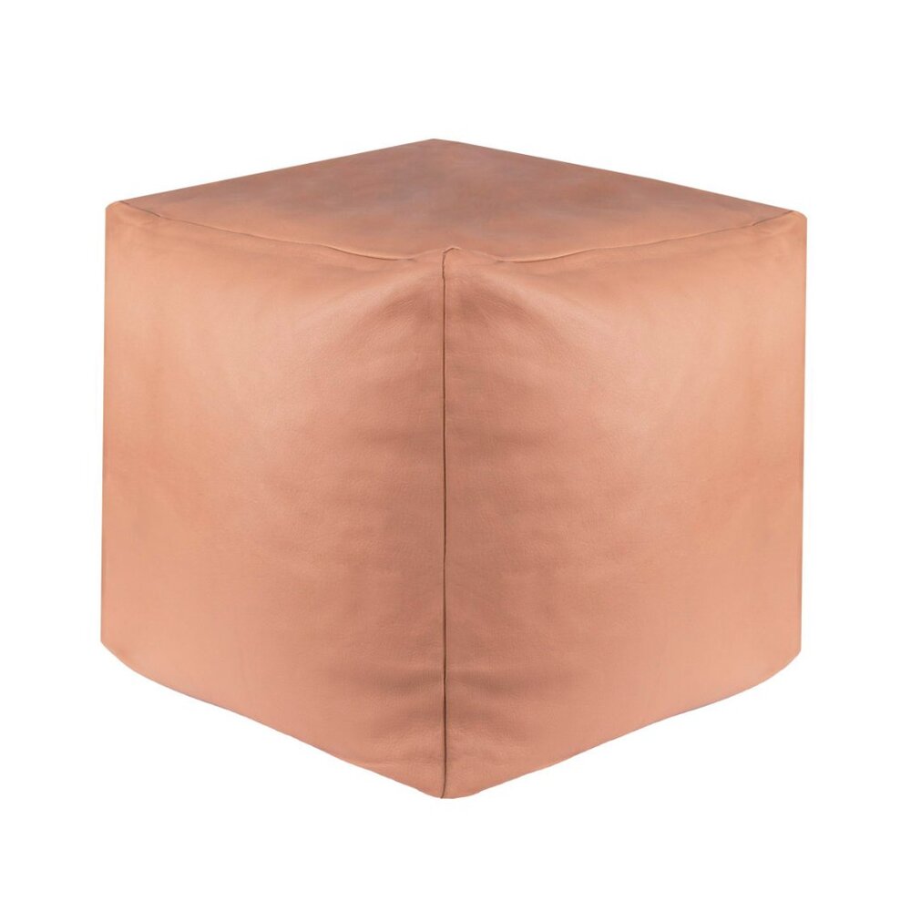 NWT Leather Pouf Ottoman